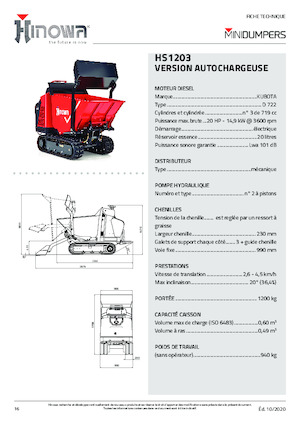 Гусеничні самоскиди Hinowa HS1203