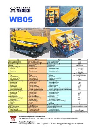Гусеничні самоскиди Yamaguchi WB 05