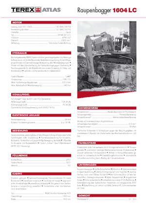 Гусеничні екскаватори Atlas 1604 LC Serie 261