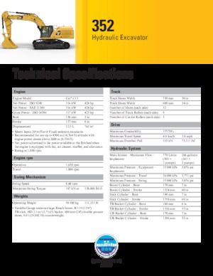 Гусеничні екскаватори Caterpillar 352