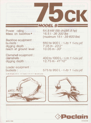 Екскаватори для перевалки Case Poclain 75CK