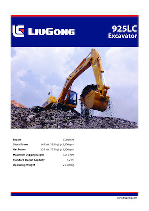 Гусеничні екскаватори Liugong 925LC