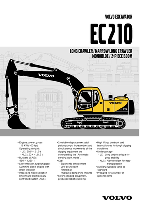Гусеничні екскаватори Volvo EC210LC
