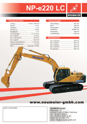 Гусеничні екскаватори Neumeier NP-e 220 LC