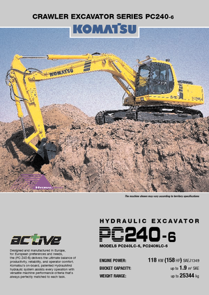 Гусеничні екскаватори Komatsu PC240LC-6 active Plus