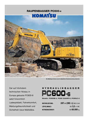 Гусеничні екскаватори Komatsu PC600-6