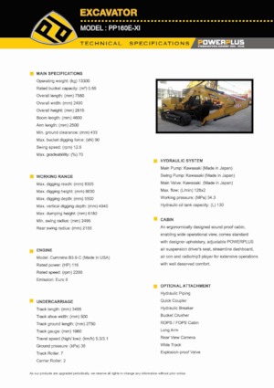 Гусеничні екскаватори PowerPlus PP160E-XI 