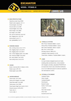 Гусеничні екскаватори PowerPlus PP280E-XI