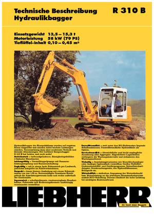 Гусеничні екскаватори Liebherr R 310 B