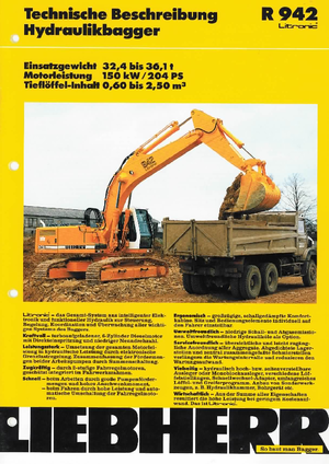 Гусеничні екскаватори Liebherr R 942 Litr. V