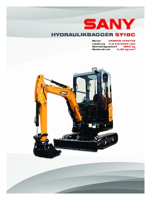 Міні-екскаватори Sany SY18C