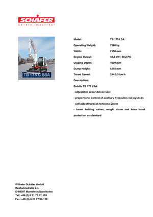 Гусеничні екскаватори Takeuchi TB 175