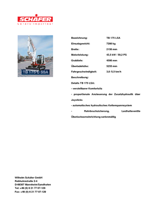 Гусеничні екскаватори Takeuchi TB 175