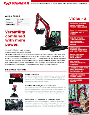 Гусеничні екскаватори Yanmar ViO80-1A