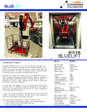 Гусеничні підйомники з шарнірною стрілою Ruthmann BLUELIFT B35 EB