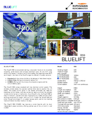 Гусеничні підйомники з шарнірною стрілою Ruthmann BLUELIFT B59