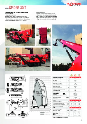 Гусеничні телескопічні підйомники Platform Basket SPIDER 30T ED