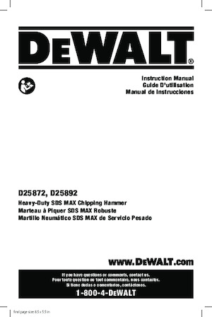 Відбійні молотки та молоти DEWALT D25892K