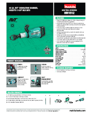 Відбійні молотки та молоти Makita HM1512