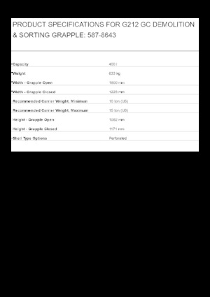 грейфери для знесення та сортування Caterpillar G212 GC