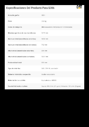 грейфери для знесення та сортування Caterpillar G306