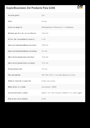 грейфери для знесення та сортування Caterpillar G308