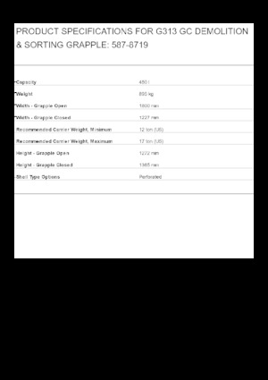 грейфери для знесення та сортування Caterpillar G313 GC