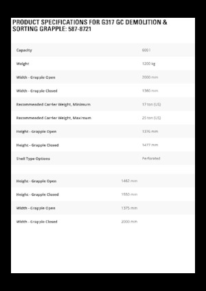 грейфери для знесення та сортування Caterpillar G317 GC