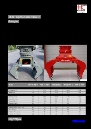 грейфери для знесення та сортування Konverma HCG 17-450-U