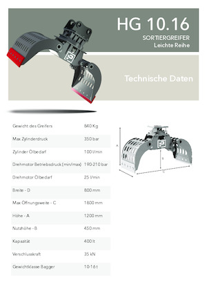 грейфери для знесення та сортування Promove HG 10.16