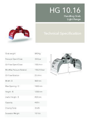 грейфери для знесення та сортування Promove HG 10.16