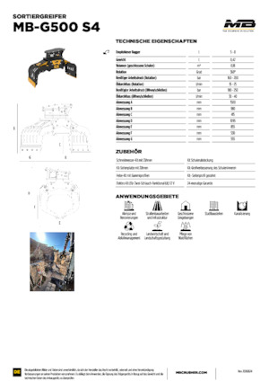 грейфери для знесення та сортування MB Crusher MB-G500 S4
