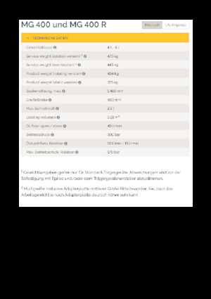 грейфери для знесення та сортування Epiroc MG 400