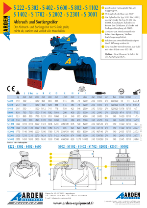 грейфери для знесення та сортування Arden S 3001