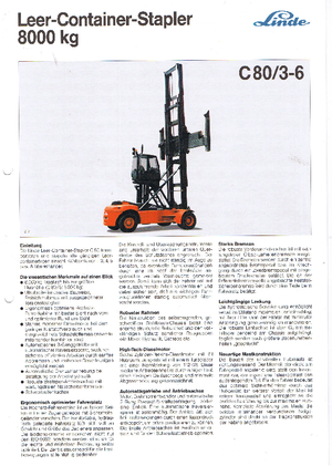 Автонавантажувач дизельний Linde C 80/3