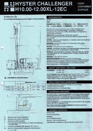 Автонавантажувач дизельний Hyster H 12.00 XL - 12 EC