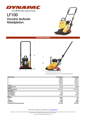 Односпрямовані віброплити Dynapac LF 100 (1B20)