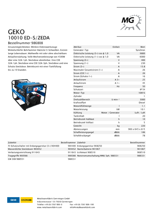 Дизельні генератори Geko ® 10010 ED-S/ZEDA