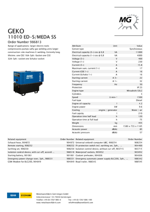 Дизельні генератори Geko ® 11010 ED-S/MEDA