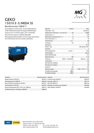 Дизельні генератори Geko ® 15010 E-S/MEDA