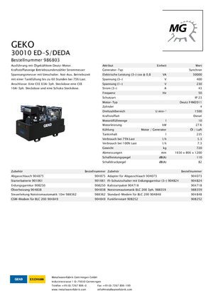 Дизельні генератори Geko ® 30010 ED-S/DEDA