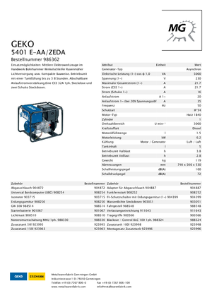 Дизельні генератори Geko ® 5401 E-AA/ZEDA