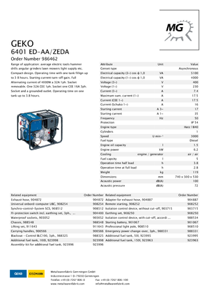 Дизельні генератори Geko ® 6401 ED-AA/ZEDA