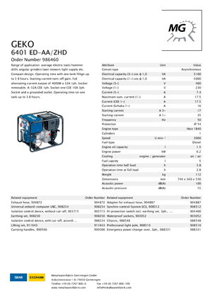 Дизельні генератори Geko ® 6401 ED-AA/ZHD