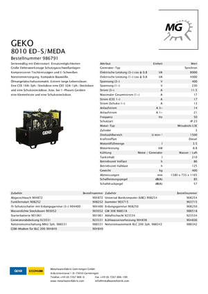 Дизельні генератори Geko ® 8010 ED-S/MEDA