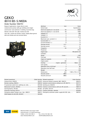 Дизельні генератори Geko ® 8010 ED-S/MEDA