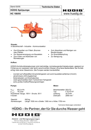 бурові насоси дизельні Hüdig HC 180/05