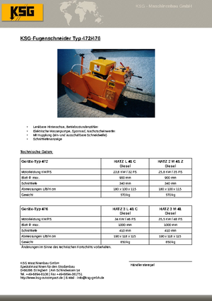 Швонарізники KSG-Maschinenbau KSG 476