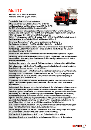 Муніципальний багатофункціональний транспортний засіб Дизель Reform Werke Muli T 7