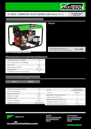 Дизельні генератори INMESOL AL 1500-E